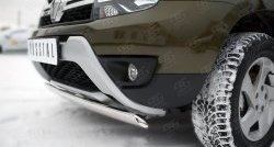 13 799 р. Защита переднего бампера (Ø75х42 мм, нержавейка) SLITKOFF  Renault Duster  HS (2015-2021) рестайлинг  с доставкой в г. Майкоп. Увеличить фотографию 3