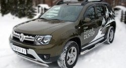 13 799 р. Защита переднего бампера (Ø75х42 мм, нержавейка) SLITKOFF  Renault Duster  HS (2015-2021) рестайлинг  с доставкой в г. Майкоп. Увеличить фотографию 4