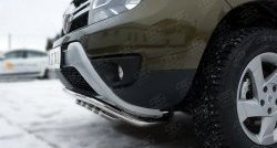 18 649 р. Защита переднего бампера (Ø42 мм с зубами, нержавейка) SLITKOFF  Renault Duster  HS (2010-2021) дорестайлинг, рестайлинг  с доставкой в г. Майкоп. Увеличить фотографию 4