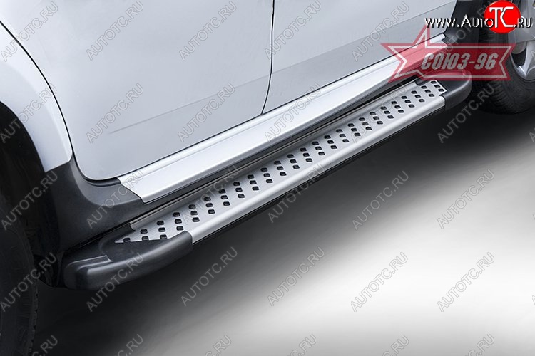 9 044 р. Пороги из алюминиевого профиля Souz-96 Renault Duster HS дорестайлинг (2010-2015)  с доставкой в г. Майкоп