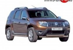 Защита порогов d63.5 мм Металл Дизайн Renault Duster  HS (2010-2021) дорестайлинг, рестайлинг