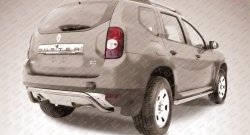 Фигурная защита заднего бампера диаметром 57 мм Slitkoff Renault Duster  HS (2010-2015) дорестайлинг