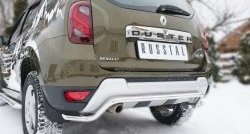 11 249 р. Удлинённая защита заднего бампера из П-образной трубы диаметром 42 мм (рестайлинг) SLITKOFF  Renault Duster  HS (2010-2021) дорестайлинг, рестайлинг  с доставкой в г. Майкоп. Увеличить фотографию 2