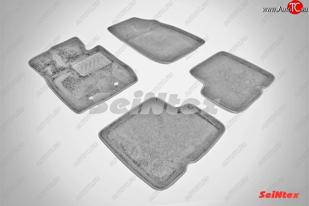 7 399 р. Износостойкие коврики в салон SeiNtex Premium 3D 4 шт. (ворсовые, серые)  Renault Duster  HS (2010-2015) дорестайлинг  с доставкой в г. Майкоп