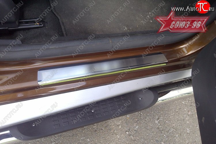 2 249 р. Накладки на внутренние пороги Souz-96 (без логотипа) Renault Duster HS дорестайлинг (2010-2015)  с доставкой в г. Майкоп