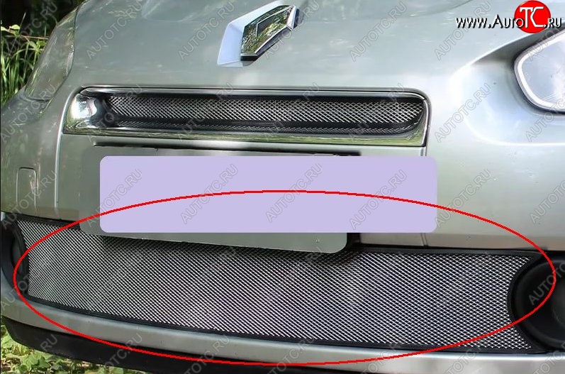 1 539 р. Нижняя решётка в воздуховод автомобиля Russtal (хром) Renault Fluence дорестайлинг (2010-2012)  с доставкой в г. Майкоп