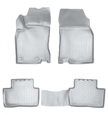 Коврики салонные Noplast (3D) Renault Kadjar (2015-2025) дорестайлинг, рестайлинг (Серые)