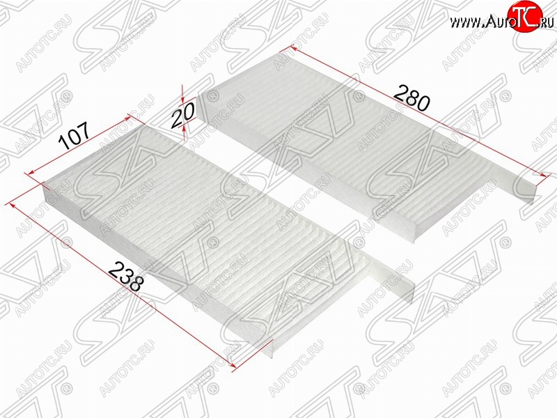 253 р. Фильтр салонный SAT (280/238х107х20 mm)  Renault Kangoo  KW0 - Master  FV,JV  с доставкой в г. Майкоп