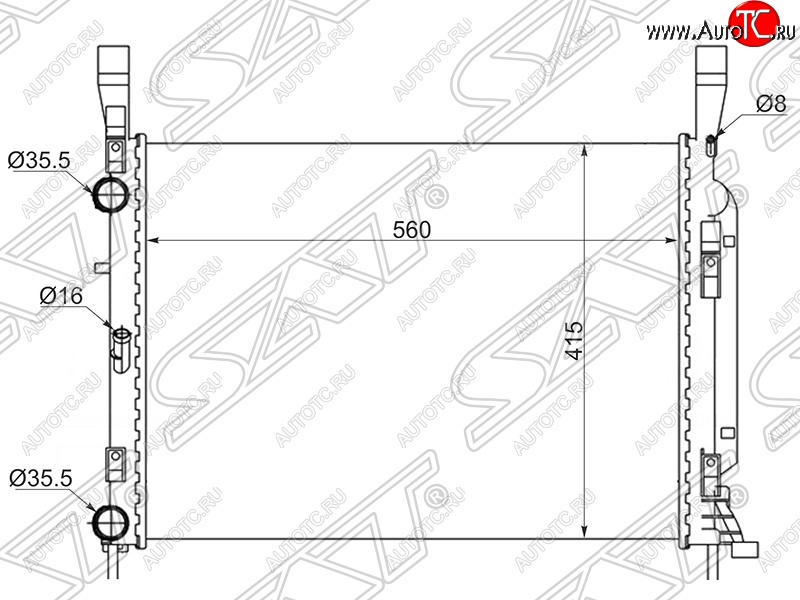 8 299 р. Радиатор двигателя SAT Renault Kangoo KW0 дорестайлинг (2008-2013)  с доставкой в г. Майкоп