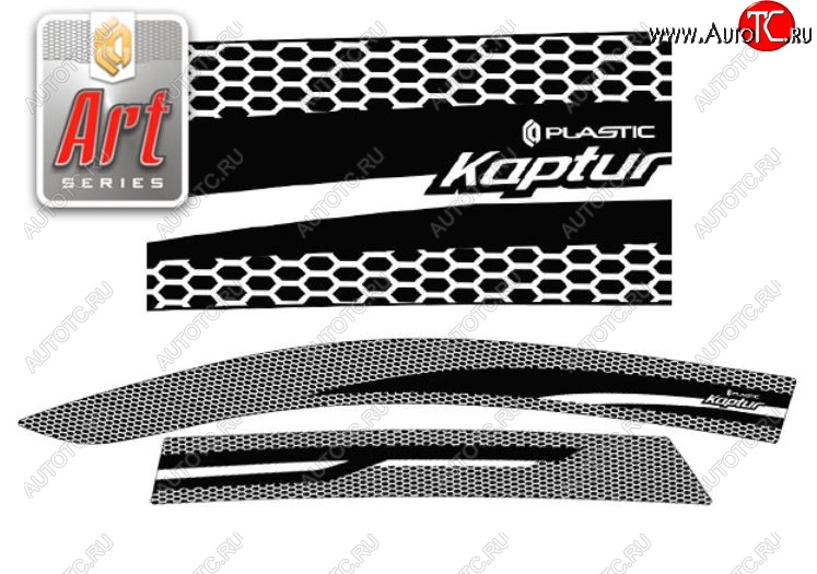 2 159 р. Дефлектора окон CA-Plastic  Renault Kaptur (2016-2025) дорестайлинг, рестайлинг (Серия Art черная, Без хром.молдинга)  с доставкой в г. Майкоп
