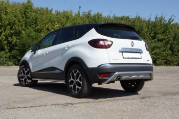Защита порогов из трубы Ø63 Petroil Tuning Renault Kaptur дорестайлинг (2016-2020) (Нержавеющая полированная сталь)