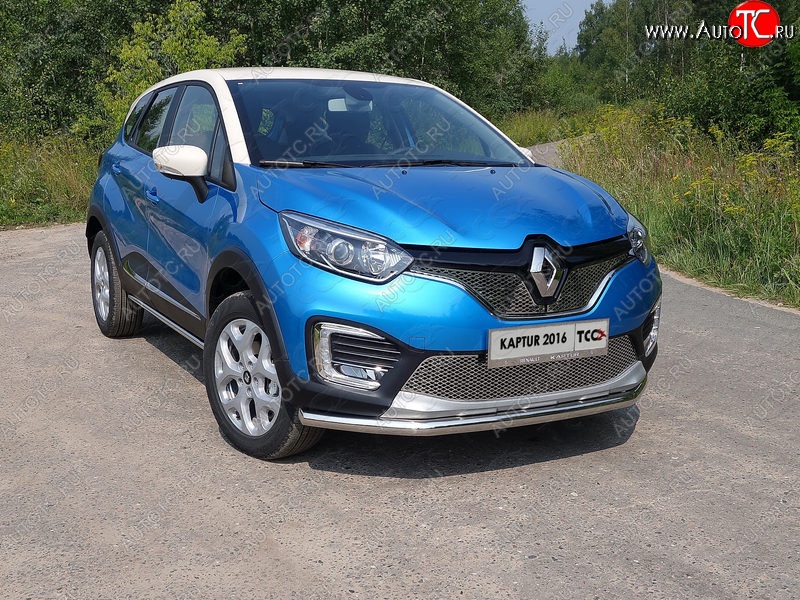 3 749 р. Защитная решётка в воздуховод бампера Berkut (нержавейка) Renault Kaptur дорестайлинг (2016-2020)  с доставкой в г. Майкоп