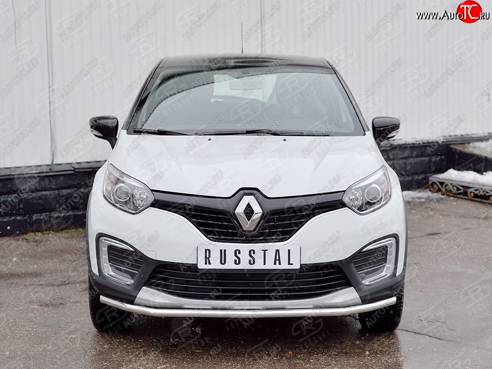 13 199 р. Защита переднего бампера (Ø42 мм, нержавейка) SLITKOFF Renault Kaptur дорестайлинг (2016-2020)  с доставкой в г. Майкоп