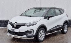 17 799 р. Защита переднего бампера (2 трубыØ63 и 42 мм, нержавейка) SLITKOFF  Renault Kaptur (2016-2020) дорестайлинг  с доставкой в г. Майкоп. Увеличить фотографию 2