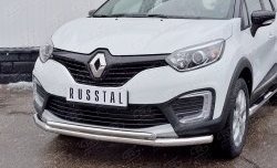 17 799 р. Защита переднего бампера (2 трубыØ63 и 42 мм, нержавейка) SLITKOFF  Renault Kaptur (2016-2020) дорестайлинг  с доставкой в г. Майкоп. Увеличить фотографию 3