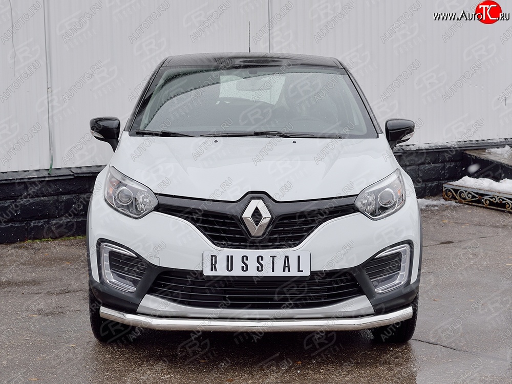 15 449 р. Защита переднего бампера (Ø63 мм, нержавейка) SLITKOFF Renault Kaptur дорестайлинг (2016-2020)  с доставкой в г. Майкоп