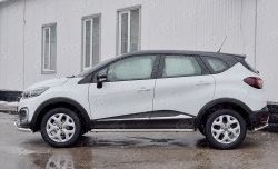 24 649 р. Порожки для ног (Ø42) SLITKOFF  Renault Kaptur (2016-2025) дорестайлинг, рестайлинг (лист - алюминий, профиль - нержавейка)  с доставкой в г. Майкоп. Увеличить фотографию 3
