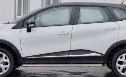 24 649 р. Порожки для ног (Ø42) SLITKOFF  Renault Kaptur (2016-2025) дорестайлинг, рестайлинг (лист - алюминий, профиль - нержавейка)  с доставкой в г. Майкоп. Увеличить фотографию 4