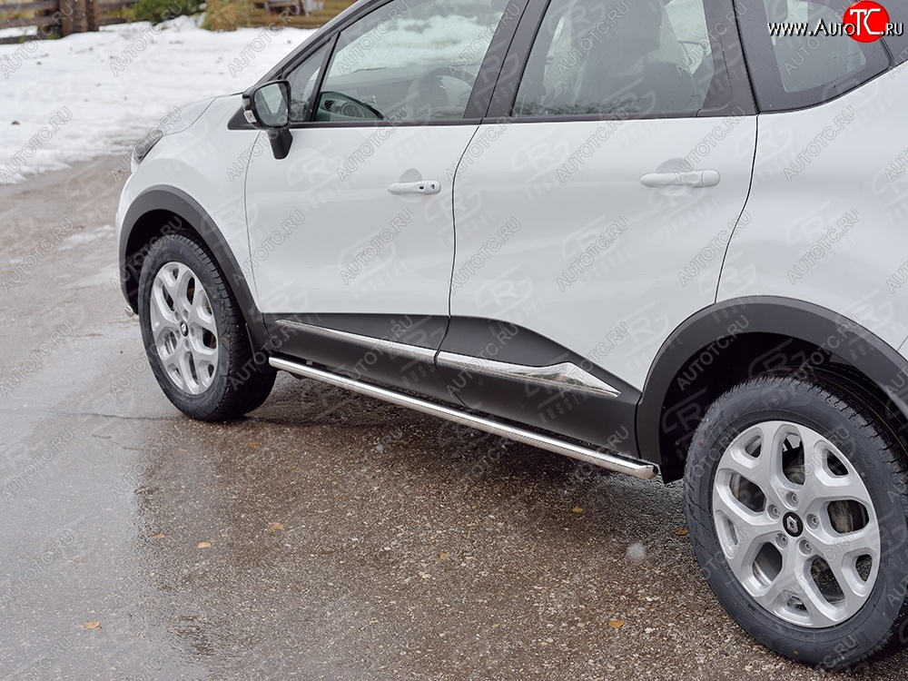 15 599 р. Защита порогов из круглой трубы диаметром 42 мм SLITKOFF  Renault Kaptur (2016-2025) дорестайлинг, рестайлинг  с доставкой в г. Майкоп