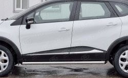 19 549 р. Защита порогов из круглой трубы диаметром 63 мм SLITKOFF  Renault Kaptur (2016-2025) дорестайлинг, рестайлинг  с доставкой в г. Майкоп. Увеличить фотографию 4