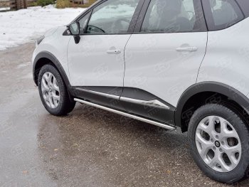 15 599 р. Защита порогов из круглой трубы диаметром 42 мм SLITKOFF v3  Renault Kaptur (2016-2025) дорестайлинг, рестайлинг  с доставкой в г. Майкоп. Увеличить фотографию 3
