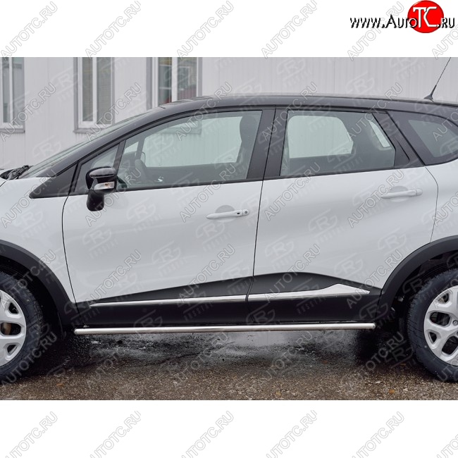 15 599 р. Защита порогов из круглой трубы диаметром 42 мм SLITKOFF v3  Renault Kaptur (2016-2025) дорестайлинг, рестайлинг  с доставкой в г. Майкоп