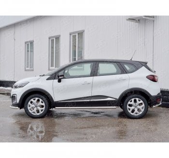19 549 р. Защита порогов из круглой трубы диаметром 63 мм SLITKOFF v3  Renault Kaptur (2016-2025) дорестайлинг, рестайлинг  с доставкой в г. Майкоп. Увеличить фотографию 2