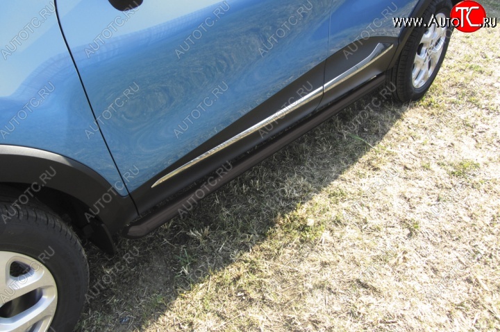 9 649 р. Защита порогов из труб d57 (2WD) Slitkoff Renault Kaptur дорестайлинг (2016-2020) (Цвет: серебристый)  с доставкой в г. Майкоп