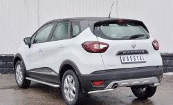 12 699 р. Защита заднего бампера (Ø42 мм уголки, нержавейка) SLITKOFF  Renault Kaptur (2016-2020) дорестайлинг  с доставкой в г. Майкоп. Увеличить фотографию 2