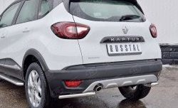 12 699 р. Защита заднего бампера (Ø42 мм уголки, нержавейка) SLITKOFF  Renault Kaptur (2016-2020) дорестайлинг  с доставкой в г. Майкоп. Увеличить фотографию 3