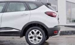 12 699 р. Защита заднего бампера (Ø42 мм уголки, нержавейка) SLITKOFF  Renault Kaptur (2016-2020) дорестайлинг  с доставкой в г. Майкоп. Увеличить фотографию 4