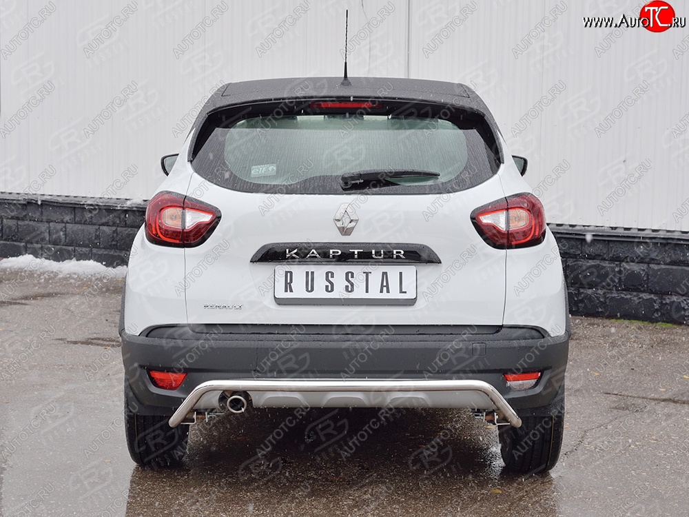 13 999 р. Защита заднего бампера (Ø42 мм волна, нержавейка) SLITKOFF  Renault Kaptur (2016-2020) дорестайлинг  с доставкой в г. Майкоп