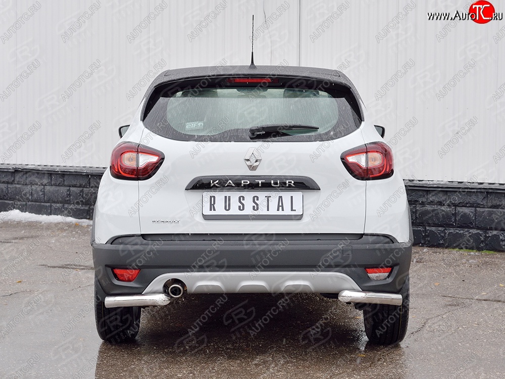 13 849 р. Защита заднего бампера (Ø63 мм уголки, нержавейка) SLITKOFF  Renault Kaptur (2016-2020) дорестайлинг  с доставкой в г. Майкоп