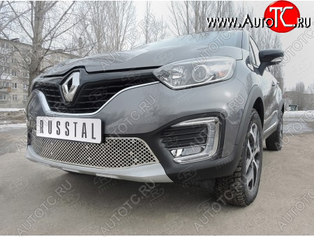 4 299 р. Сетка нижнего воздухозаборника (нержавеющая сталь) Russtal Renault Kaptur дорестайлинг (2016-2020)  с доставкой в г. Майкоп