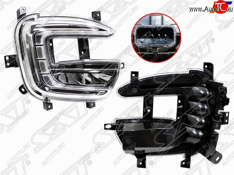 5 999 р. Правая противотуманная фара SAT (LED c ДХО) Renault Kaptur дорестайлинг (2016-2020)  с доставкой в г. Майкоп