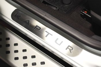 2 559 р. Накладки в проем дверей (4 шт) (НПС) RENAULT Kaptur 2016- Renault Kaptur дорестайлинг (2016-2020) (Нержавейка)  с доставкой в г. Майкоп. Увеличить фотографию 2