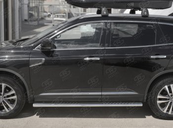 19 399 р. Пороги труба 120х60 Russtal (овал с проступью) Renault Koleos 2 (2016-2025)  с доставкой в г. Майкоп. Увеличить фотографию 2