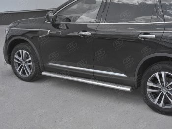 19 399 р. Пороги труба 120х60 Russtal (овал с проступью) Renault Koleos 2 (2016-2025)  с доставкой в г. Майкоп. Увеличить фотографию 3