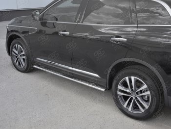 16 649 р. Пороги труба 75х42 Russtal (овал с проступью) Renault Koleos 2 (2016-2025)  с доставкой в г. Майкоп. Увеличить фотографию 3