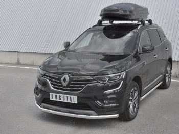 18 599 р. Защита переднего бампера (Ø63 мм, нержавейка) SLITKOFF Renault Koleos 2 (2016-2025)  с доставкой в г. Майкоп. Увеличить фотографию 2