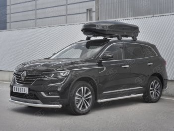18 599 р. Защита переднего бампера (Ø63 мм, нержавейка) SLITKOFF Renault Koleos 2 (2016-2025)  с доставкой в г. Майкоп. Увеличить фотографию 3
