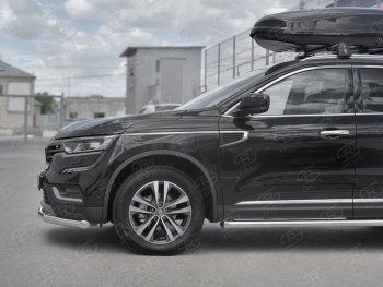 18 599 р. Защита переднего бампера (Ø63 мм, нержавейка) SLITKOFF Renault Koleos 2 (2016-2025)  с доставкой в г. Майкоп. Увеличить фотографию 4