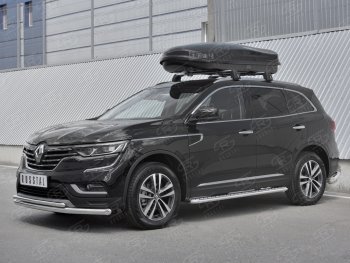 21 749 р. Защита переднего бампера (2 трубы Ø63 и 42 мм, нержавейка) SLITKOFF  Renault Koleos  2 (2016-2025)  с доставкой в г. Майкоп. Увеличить фотографию 3