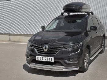 16 099 р. Защита переднего бампера (2 трубы Ø63 и 75х42 мм, нержавейка) Russtal Renault Koleos 2 (2016-2025)  с доставкой в г. Майкоп. Увеличить фотографию 2