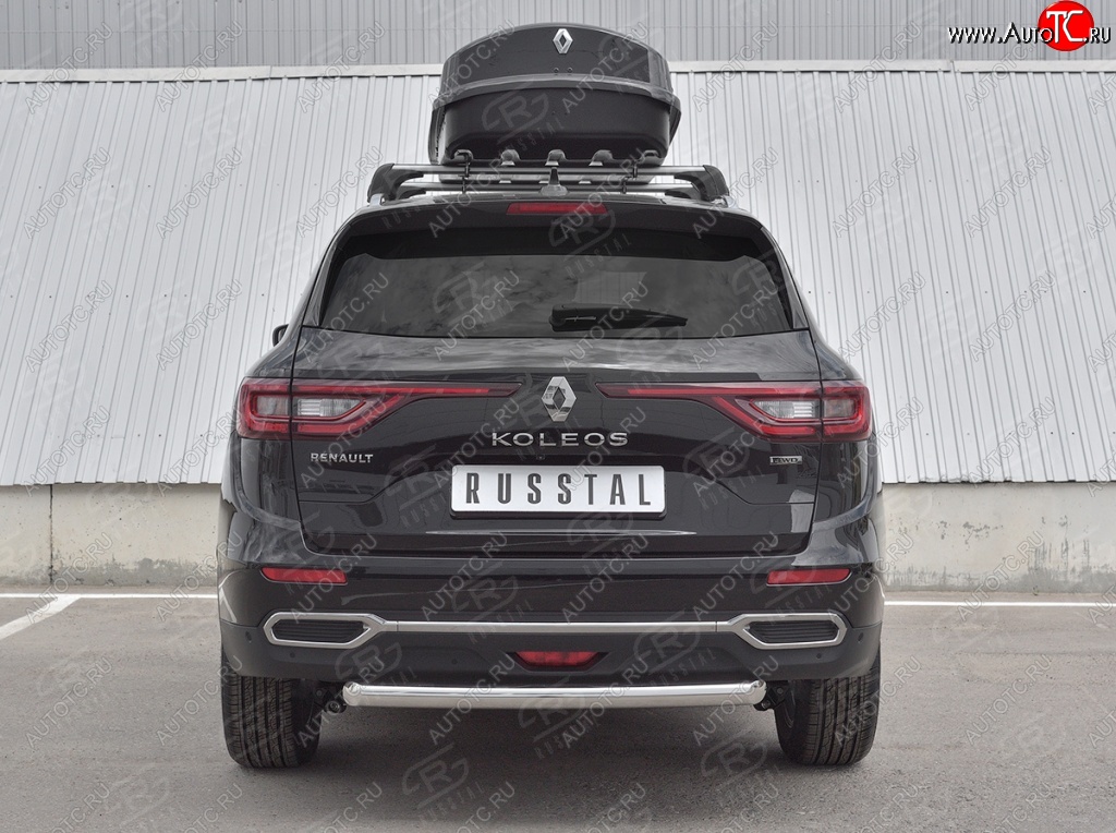 14 999 р. Защита заднего бампера (Ø63 мм, нержавейка) SLITKOFF Renault Koleos 2 (2016-2025)  с доставкой в г. Майкоп