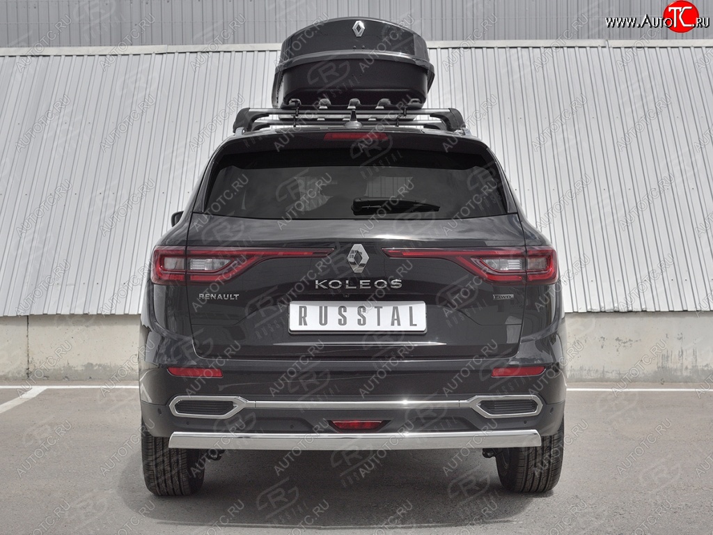 11 549 р. Защита заднего бампера (Ø75х42 мм, нержавейка) Russtal Renault Koleos 2 (2016-2025)  с доставкой в г. Майкоп