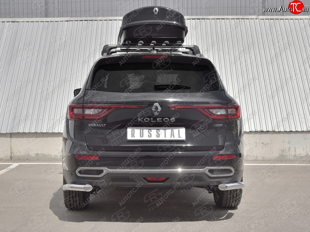 17 849 р. Защита заднего бампера (Ø63 мм уголки, нержавейка) SLITKOFF Renault Koleos 2 (2016-2025)  с доставкой в г. Майкоп