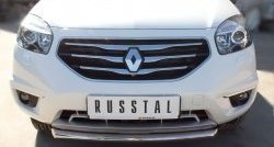 14 499 р. Одинарная защита переднего бампера диаметром 63 мм SLITKOFF Renault Koleos 1 Phase 3 (2013-2016)  с доставкой в г. Майкоп. Увеличить фотографию 2