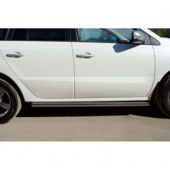 18 799 р. Защита порогов из круглой трубы диаметром 63 мм SLITKOFF v2 Renault Koleos Phase 1 (2007-2011)  с доставкой в г. Майкоп. Увеличить фотографию 3
