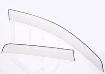 Дефлектора окон CA-Plastic Renault Logan  1 (2004-2010) дорестайлинг (серия Шелкография белая, Без хром.молдинга)